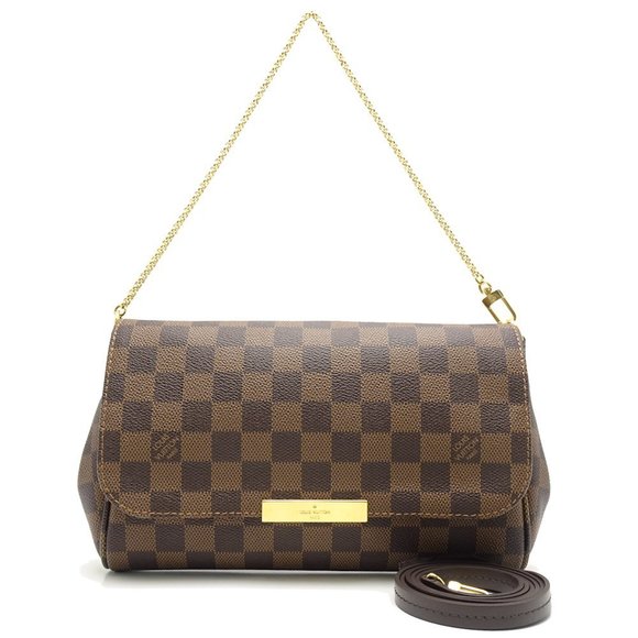Louis Vuitton Damier Favorite MM Ebene 2WAY Bag Brown - Picture 1 of 7